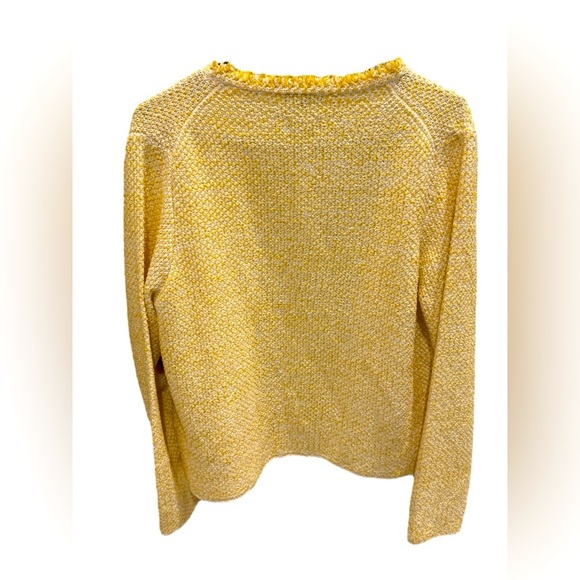 Massimo Dutti Cardigan Yellow Italian Yarn Textured Women's Sweater Size Large - Picture 2 of 3